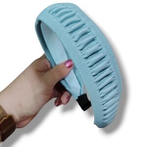 New Faux Leather Headband In Blue